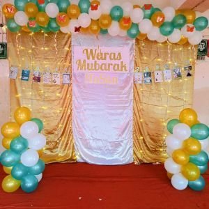 Pastel Balloon Ring Arch Setup